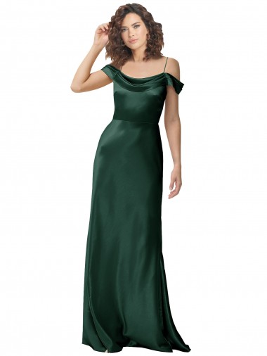 Caçador Verde Alças finas Sem Mangas Costas em V Linha A Vestidos de Madrinha / Vestidos de Noite / Vestidos de Festa Online