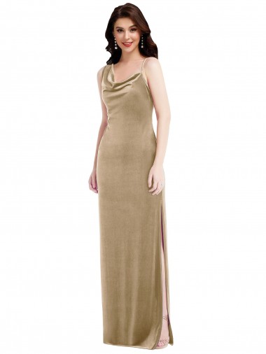Champanhe Um Ombro Sem Mangas Bainha Vestidos de Madrinha / Vestidos de Noite / Vestidos de Festa Online