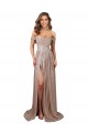 Champanhe Sem alças Sem Mangas Linha A Vestidos de Madrinha / Vestidos de Noite / Vestidos de Festa Online