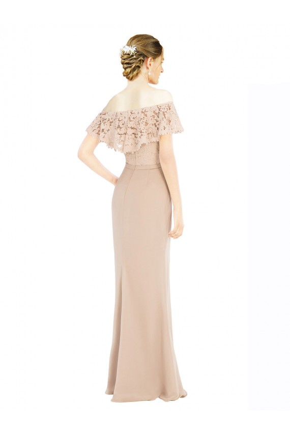 Champanhe Fora do Ombro Sem Mangas Linha A Vestidos de Madrinha / Vestidos de Festa Online