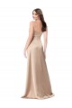 Champanhe Rosa Decote V Sem Mangas Lombar Linha A Vestidos de Madrinha / Vestidos de Noite / Vestidos de Festa Online