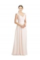 Creme Rosa Amor Sem Mangas Costas em V Linha A Vestidos de Madrinha Online