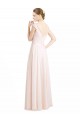 Creme Rosa Amor Sem Mangas Costas em V Linha A Vestidos de Madrinha Online