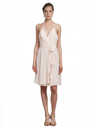 Creme Rosa Decote V Sem Mangas Linha A Vestidos de Madrinha / Vestidos de Cocktail / Vestidos de Homecoming Online