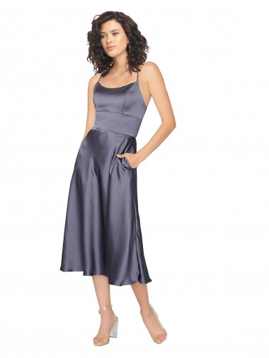 Crepúsculo Colher Sem Mangas Buraco da fechadura Linha A Vestidos de Madrinha / Vestidos de Festa / Vestidos de Cocktail / Vestidos de Homecoming Online