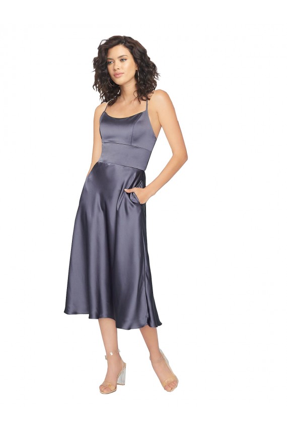 Crepúsculo Colher Sem Mangas Buraco da fechadura Linha A Vestidos de Madrinha / Vestidos de Festa / Vestidos de Cocktail / Vestidos de Homecoming Online