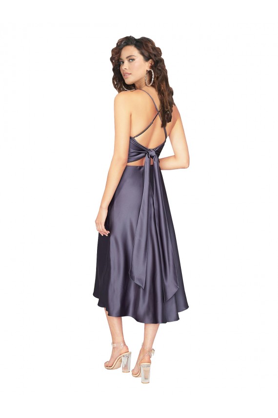 Crepúsculo Colher Sem Mangas Buraco da fechadura Linha A Vestidos de Madrinha / Vestidos de Festa / Vestidos de Cocktail / Vestidos de Homecoming Online