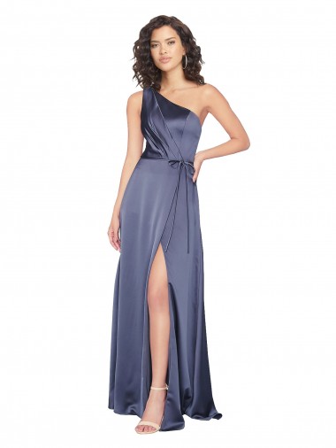Crepúsculo Um Ombro Sem Mangas Linha A Vestidos de Madrinha / Vestidos de Noite / Vestidos de Festa Online