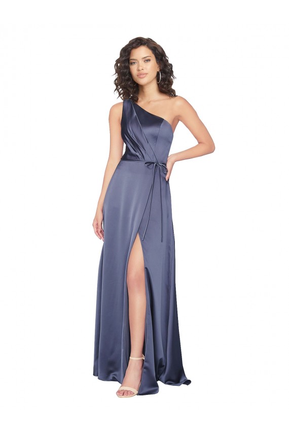 Crepúsculo Um Ombro Sem Mangas Linha A Vestidos de Madrinha / Vestidos de Noite / Vestidos de Festa Online