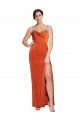 Ferrugem Decote Capuz Sem Mangas Criss Cruz Bainha Vestidos de Madrinha / Vestidos de Noite / Vestidos de Festa Online