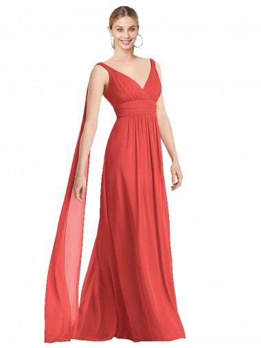 Firecracker Decote V Sem Mangas Lombar Linha A Vestido de Festa / Vestido de Madrinha Online