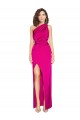Fúcsia Um Ombro Sem Mangas Bainha Vestidos de Madrinha / Vestidos de Noite / Vestidos de Festa Online