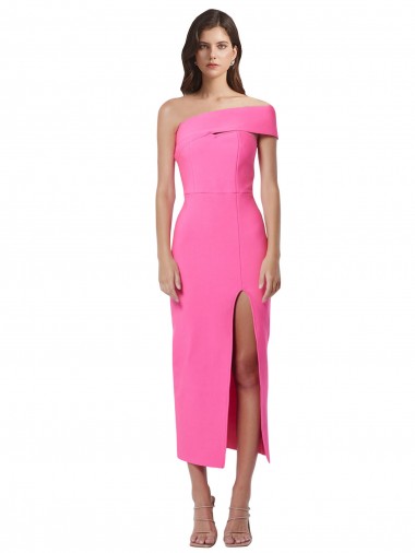 Fúcsia Um Ombro Sem Mangas Bainha Longo Vestidos de Madrinha / Vestidos de Noite / Vestidos de Festa Online
