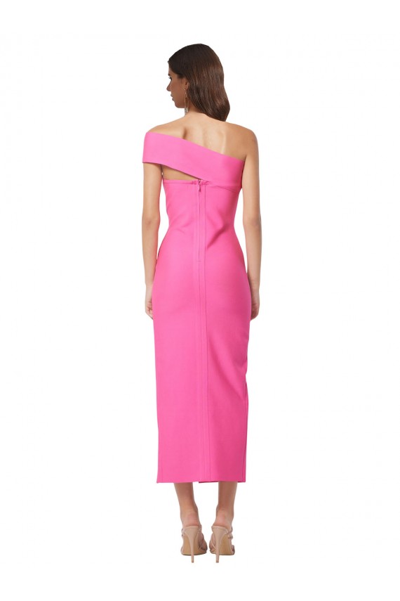 Fúcsia Um Ombro Sem Mangas Bainha Longo Vestidos de Madrinha / Vestidos de Noite / Vestidos de Festa Online