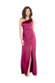 Fúcsia Um Ombro Sem Mangas Abrir de volta Linha A Vestidos de Madrinha / Vestidos de Noite / Vestidos de Festa Online