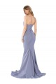 Fumo Azul Sem alças Sem Mangas Lombar Sereia Vestidos de Madrinha / Vestidos de Noite / Vestidos de Festa Online