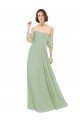 Fumo Verde Fora do Ombro Ombro Frio Linha A Vestidos de Madrinha Online