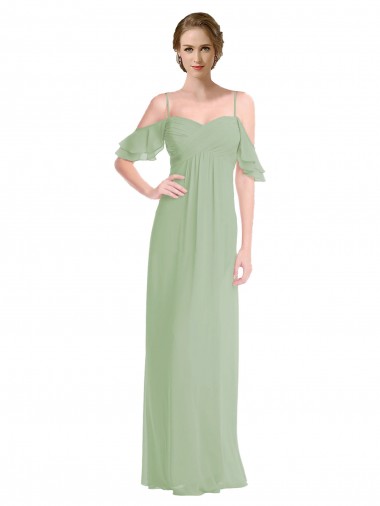 Fumo Verde Alças finas Sem Mangas Lombar Linha A Vestido de Festa / Vestidos de Noiva Online