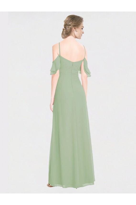Fumo Verde Alças finas Sem Mangas Lombar Linha A Vestido de Festa / Vestidos de Noiva Online