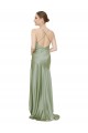 Fumo Verde Decote Capuz Sem Mangas Criss Cruz Linha A Vestidos de Madrinha / Vestidos de Noite / Vestidos de Festa Online