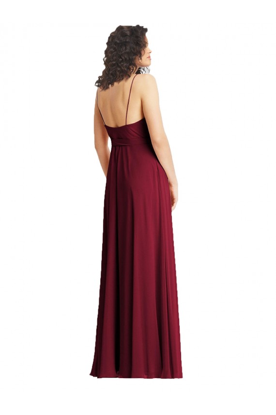 Fumo Verde Decote V Sem Mangas Trombeta Vestidos de Madrinha / Vestidos de Noite Online