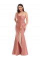 Geórgia Pêssego Um Ombro Sem Mangas Sereia Vestidos de Madrinha / Vestidos de Noite / Vestidos de Festa Online