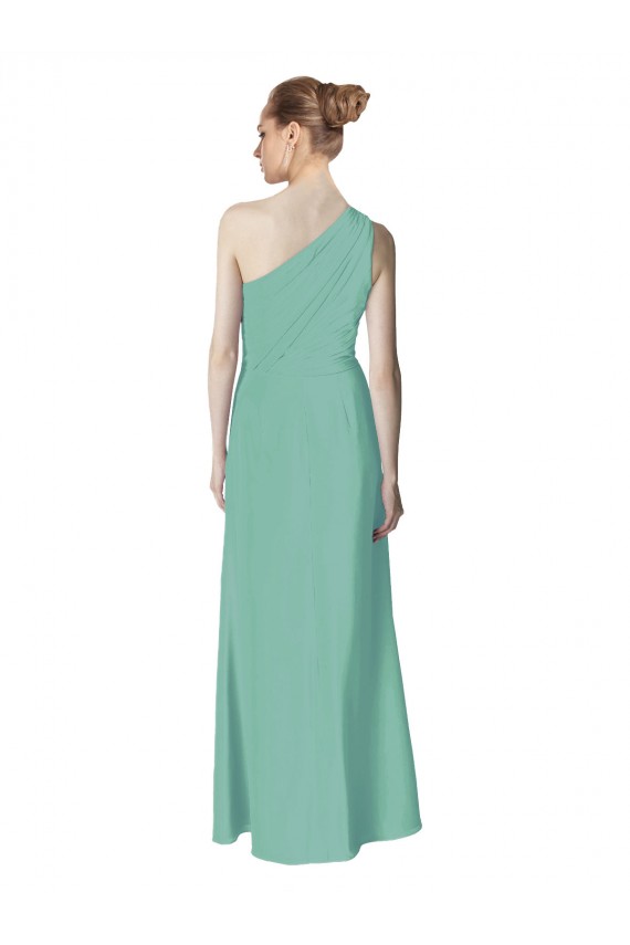 Jade Um Ombro Sem Mangas Linha A Vestidos de Madrinha Online