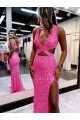  Decote V Sem Mangas Bainha Vestido de Festa / Vestido de Madrinha Online