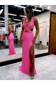  Decote V Sem Mangas Bainha Vestido de Festa / Vestido de Madrinha Online