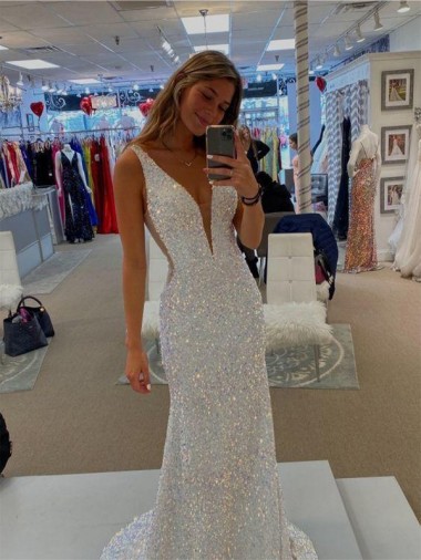  Decote V Sem Mangas Bainha Vestidos de Festa Online