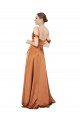 Laranja Amor Ombro Frio Lombar Linha A Vestidos de Madrinha / Vestidos de Noite / Vestidos de Festa Online