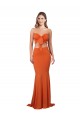 Laranja Sem alças Sem Mangas Sereia Vestidos de Madrinha / Vestidos de Noite / Vestidos de Festa Online