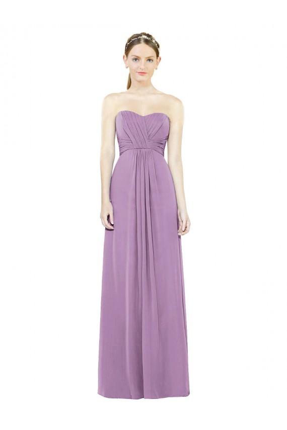 Lavanda Escura Amor Sem Mangas Linha A Vestidos de Madrinha Online