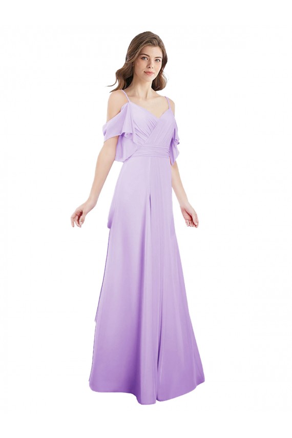 Lilás Amor Ombro Frio Linha A Vestidos de Madrinha Online
