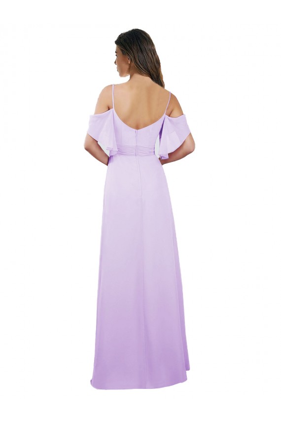Lilás Amor Ombro Frio Linha A Vestidos de Madrinha Online
