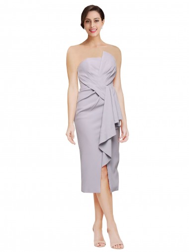 Lilás Ártico Sem alças Sem Mangas Lombar Bainha Vestidos de Madrinha / Vestidos de Noite / Vestidos de Festa Online