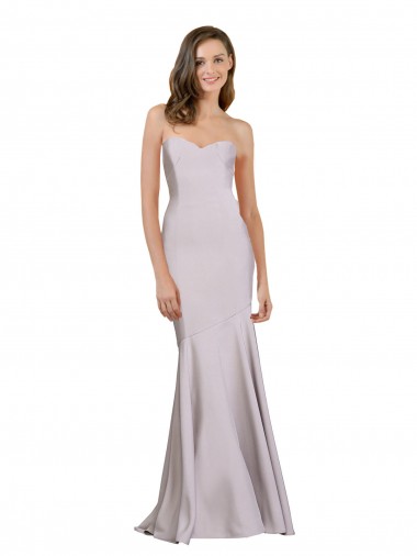 Lilás Ártico Sem alças Sem Mangas Sereia Vestido de Madrinha / Vestido de Festa Online