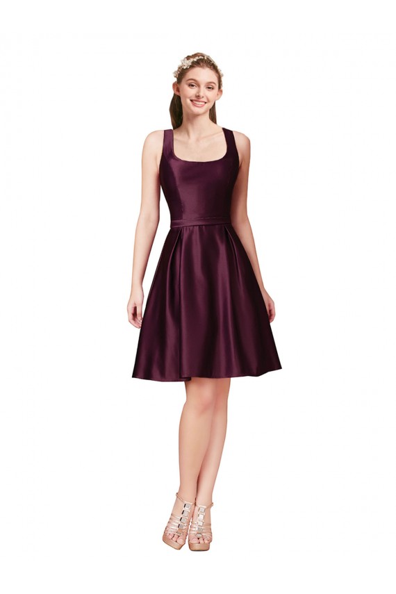  Barco Sem Mangas Costas em V Linha A Vestidos de Madrinha / Vestidos de Festa / Vestidos de Cocktail / Vestidos de Homecoming Online
