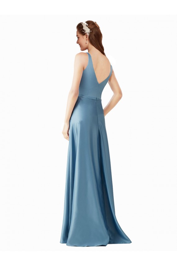  Decote Alto Sem Mangas Linha A Vestidos de Madrinha / Vestidos de Festa Online