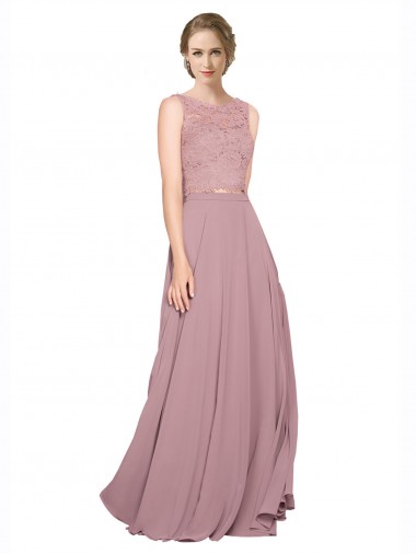  Decote Ilusão Sem Mangas Linha A Vestidos de Madrinha / Vestidos de Festa Online