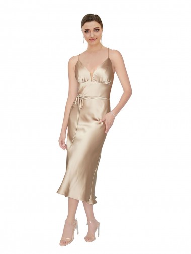  Decote V Sem Mangas Linha A Vestidos de Madrinha / Vestidos de Noite / Vestidos de Festa / Vestidos de Cocktail Online