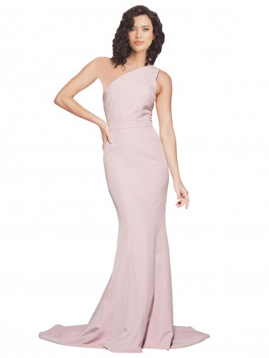 Malva Um Ombro Sem Mangas Bainha Vestidos de Madrinha / Vestidos de Festa Online