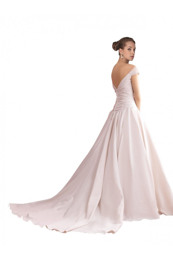 Marfim Amor Sem Mangas Costas em V Linha A Vestidos de Noiva Online