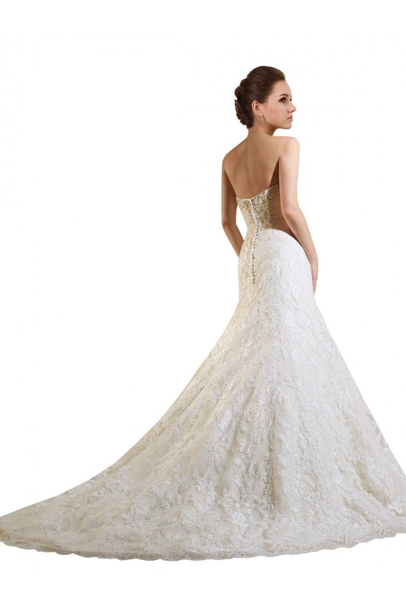 Marfim & Champanhe Amor Sem Mangas Linha A Vestidos de Noiva Modernos Online