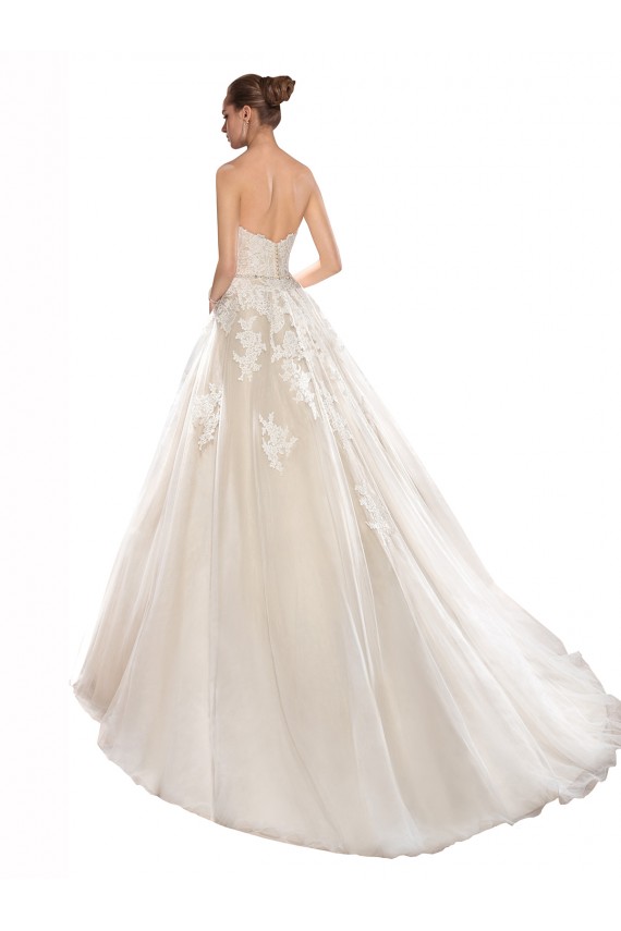 Marfim & Champanhe Sem alças Sem Mangas Linha A Vestido de Noiva Online