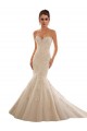Marfim & Champanhe Amor Sem Mangas Sereia Vestido de Noiva Online