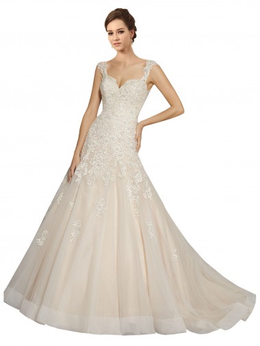 Marfim & Champanhe Amor Sem Mangas Sereia Vestidos de Noiva Online