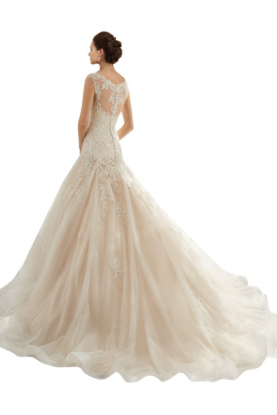 Marfim & Champanhe Amor Sem Mangas Sereia Vestidos de Noiva Online