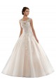 Marfim & Champanhe Barco Mangas Curtas Vestido de Baile Vestidos de Noiva Online