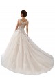Marfim & Champanhe Barco Mangas Curtas Vestido de Baile Vestidos de Noiva Online